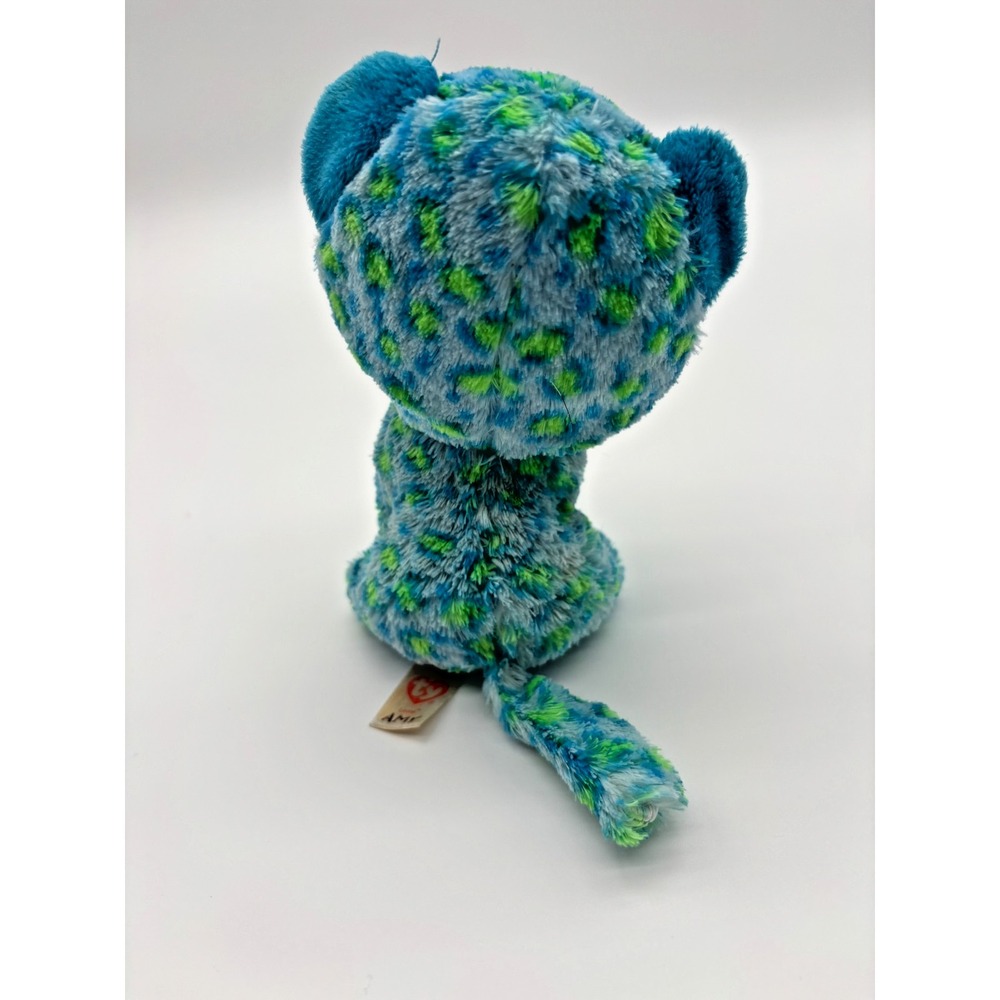 TY Beanie Boos ~2015~Leona Plush No Tag Leopard CUTE Green Blue - Picture 5 of 6
